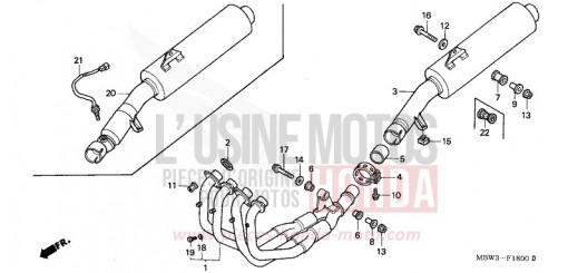 SILENCIEUX D'ECHAPPEMENT CBR600FX de 1999
